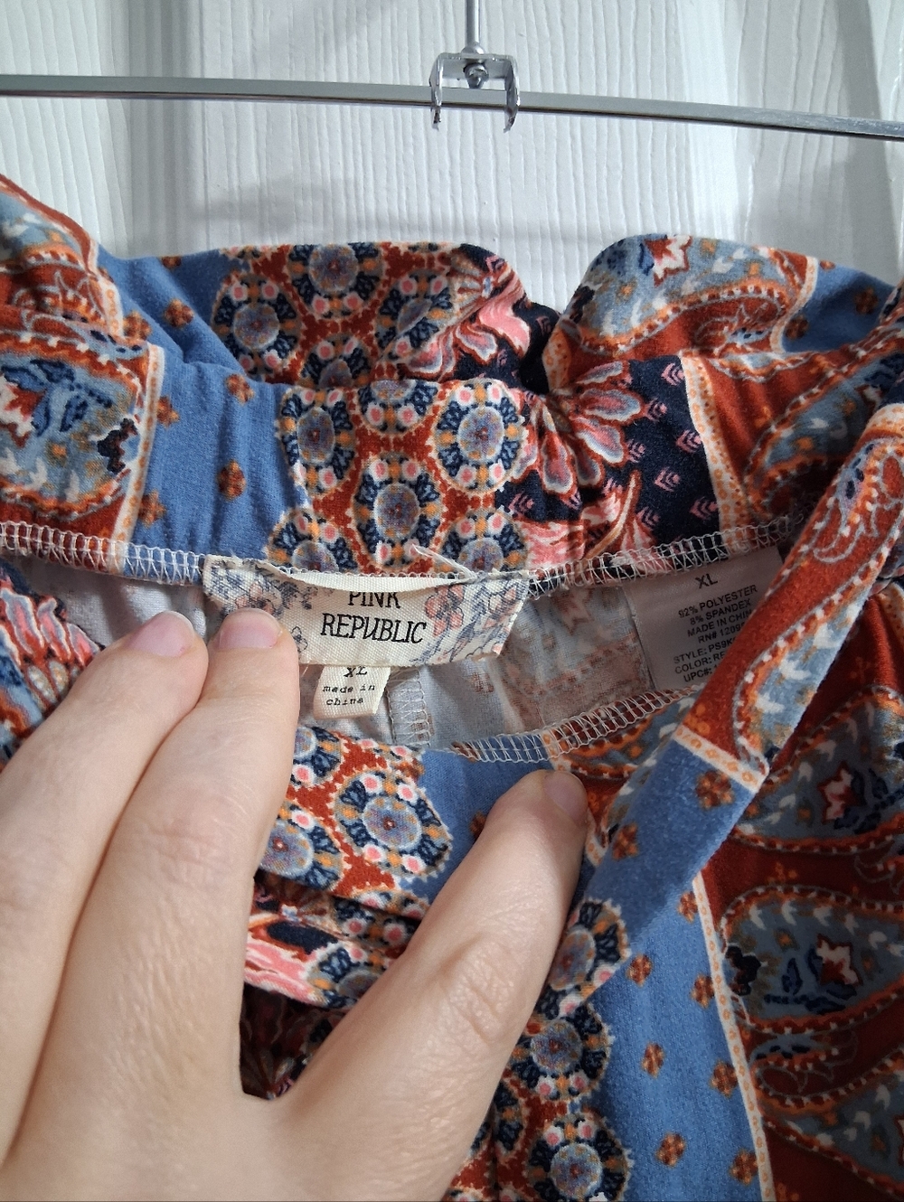 Pink Republic Boho Pants Botanical Pattern Soft Comfy XL - Picture 7 of 13